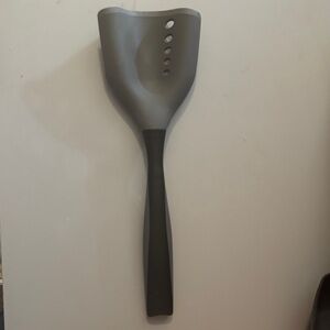 Gray Silicone Slotted Turner Spatula